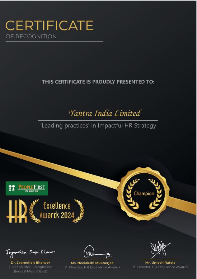 People first HR Excellence Award 2024 for PLI scheme of YIL
